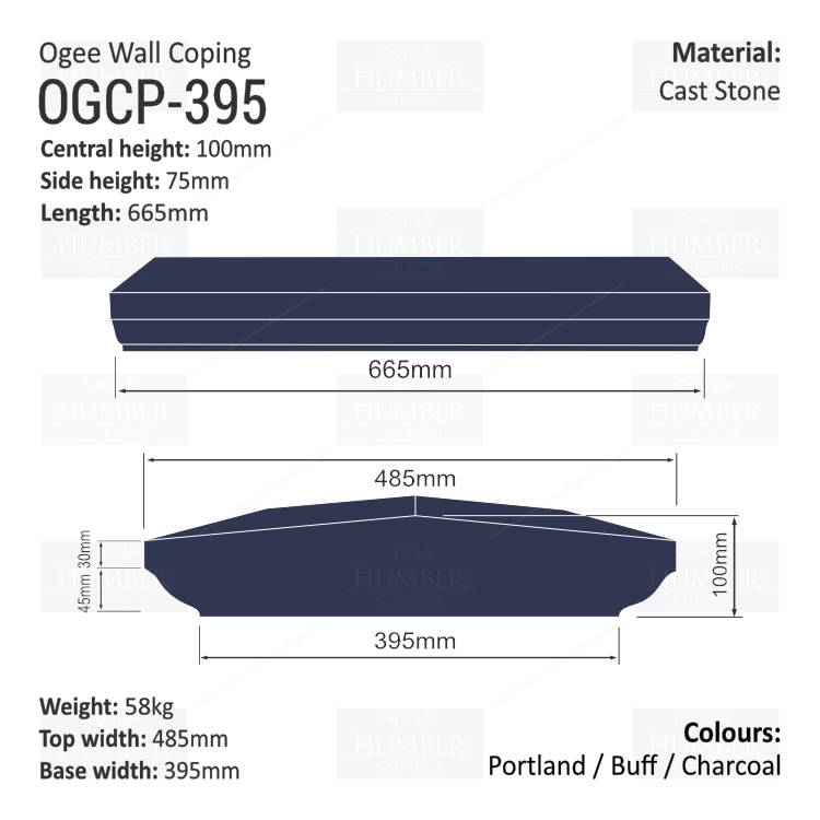 Ogee Wall Coping – (Various Sizes)