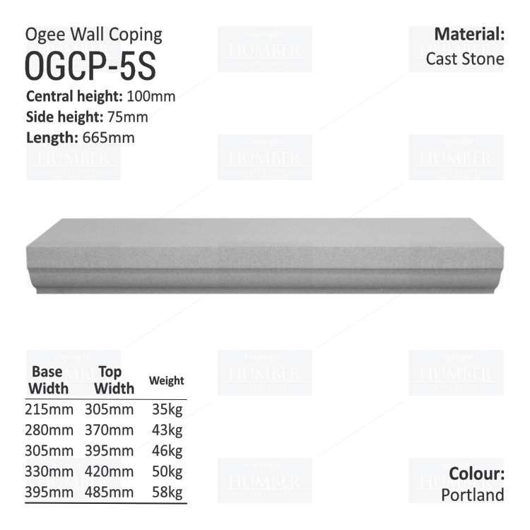 Ogee Wall Coping – (Various Sizes)