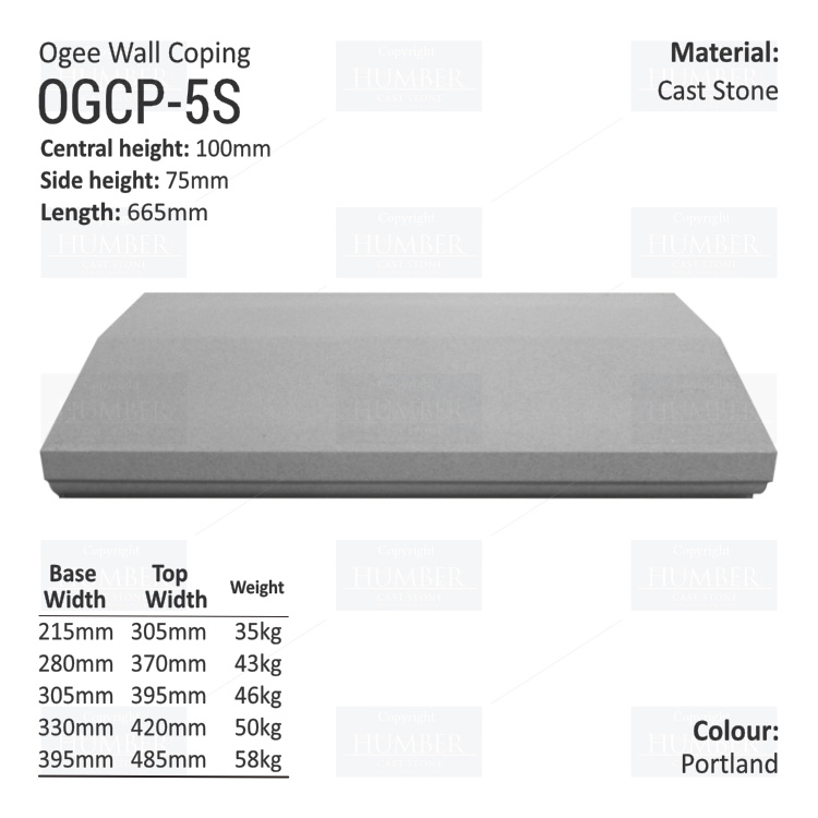 Ogee Wall Coping – (Various Sizes)