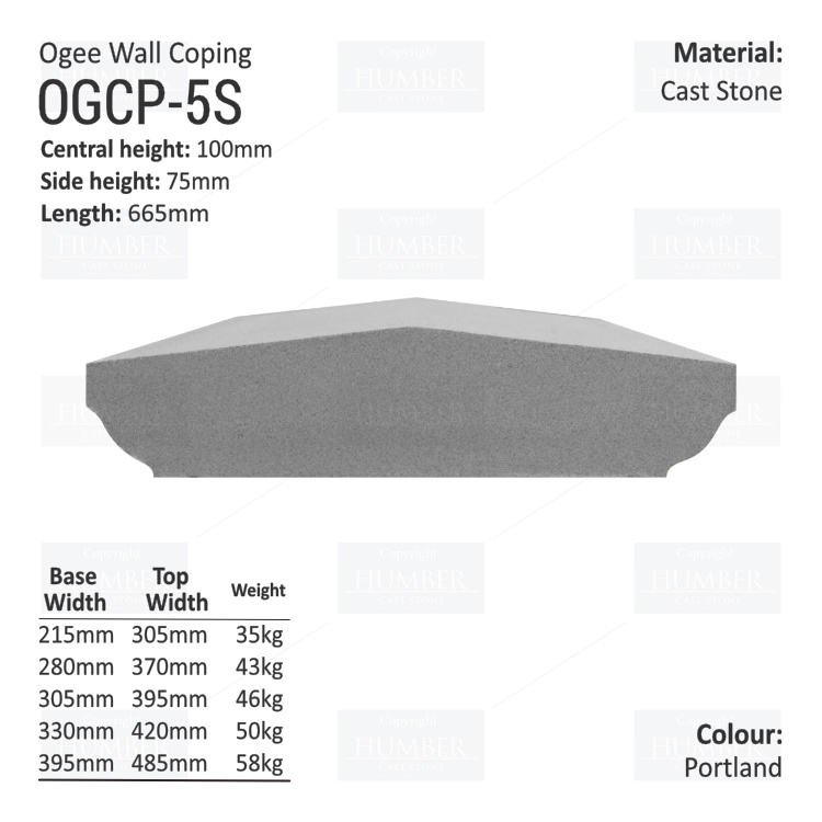Ogee Wall Coping – (Various Sizes)