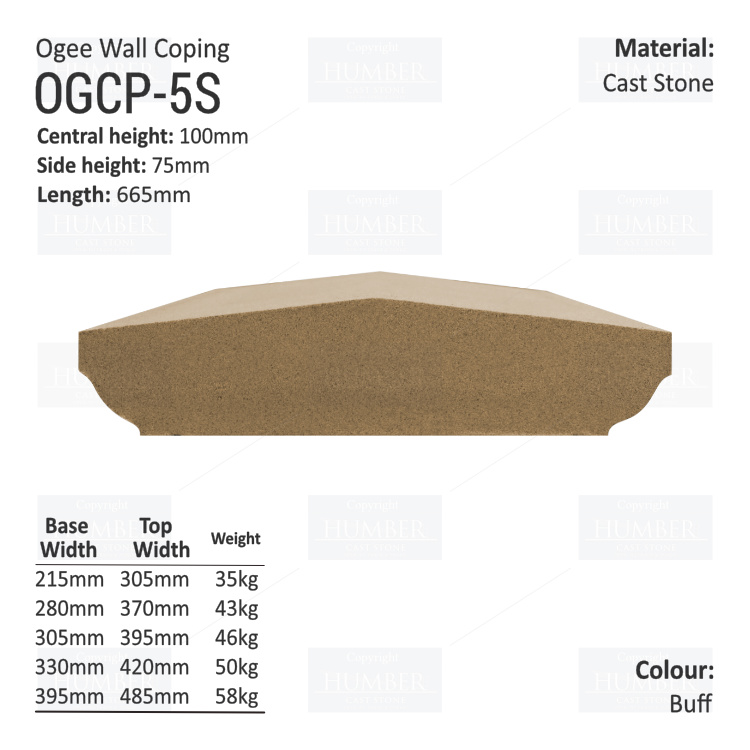 Ogee Wall Coping – (Various Sizes)