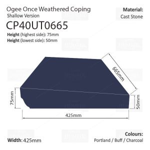 OGEE ONCE WEATHERED WALL COPING (SHALLOW VERSION)