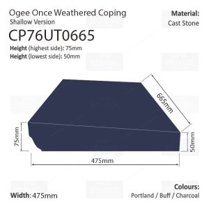 OGEE ONCE WEATHERED WALL COPING (SHALLOW VERSION)