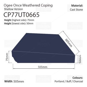 OGEE ONCE WEATHERED WALL COPING (SHALLOW VERSION)