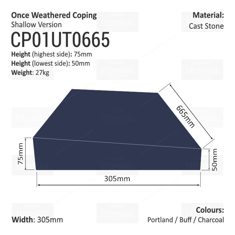 ONCE WEATHERED WALL COPING (SHALLOW VERSION)