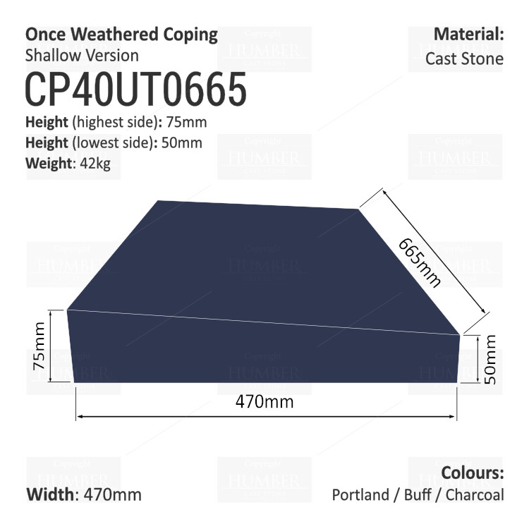 ONCE WEATHERED WALL COPING (SHALLOW VERSION)