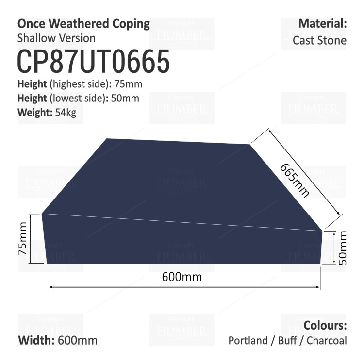 ONCE WEATHERED WALL COPING (SHALLOW VERSION)