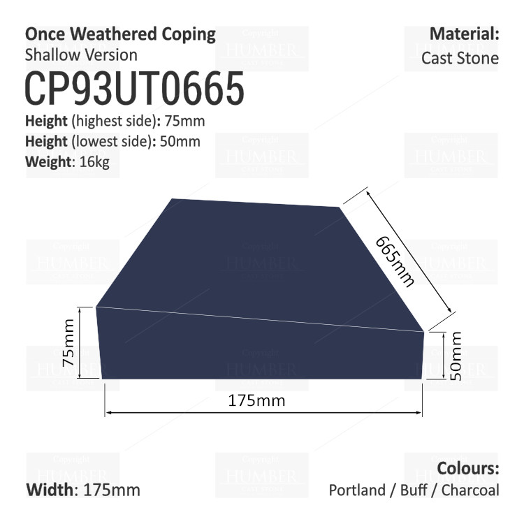 ONCE WEATHERED WALL COPING (SHALLOW VERSION)