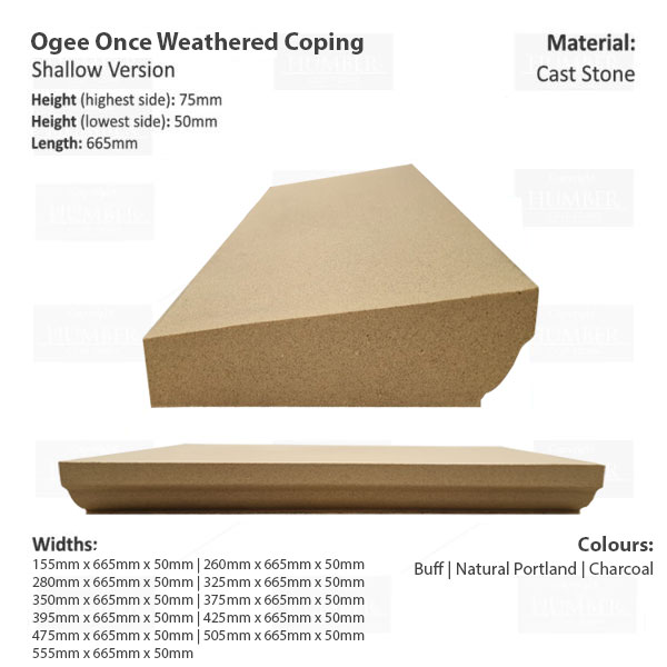 OGEE ONCE WEATHERED WALL COPING (SHALLOW VERSION)