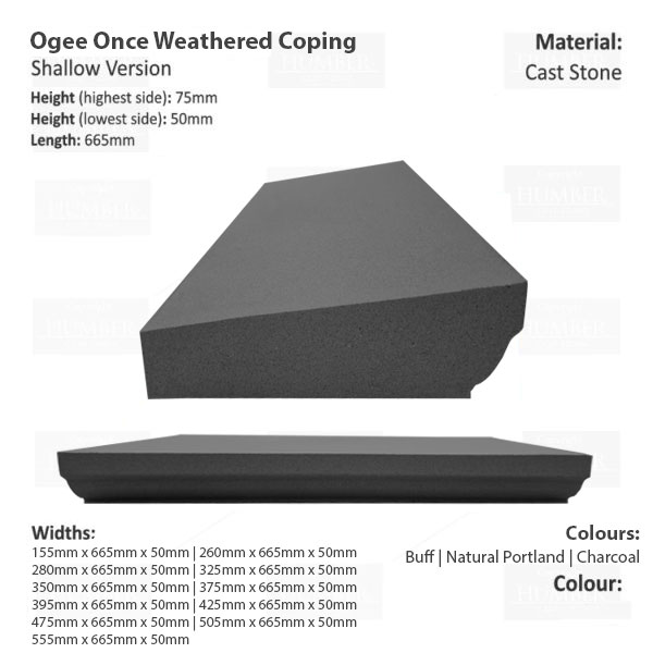 OGEE ONCE WEATHERED WALL COPING (SHALLOW VERSION)