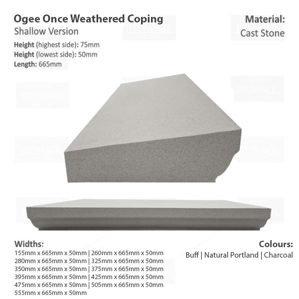 OGEE ONCE WEATHERED WALL COPING (SHALLOW VERSION)