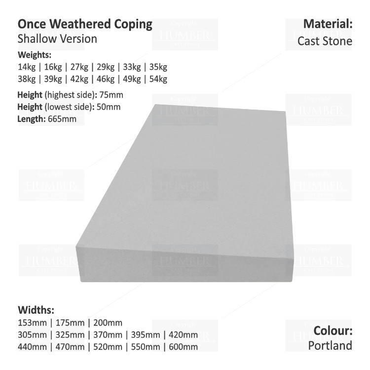 ONCE WEATHERED WALL COPING (SHALLOW VERSION)