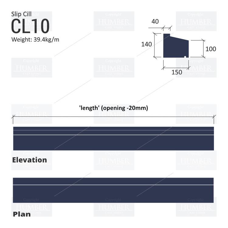 SLIP WINDOWS CILLS CL10