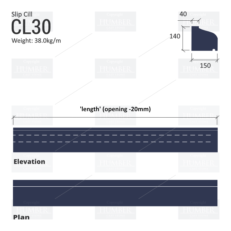 SLIP WINDOWS CILLS CL30