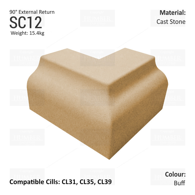 Bullnose String Course (90° External Return) SC12