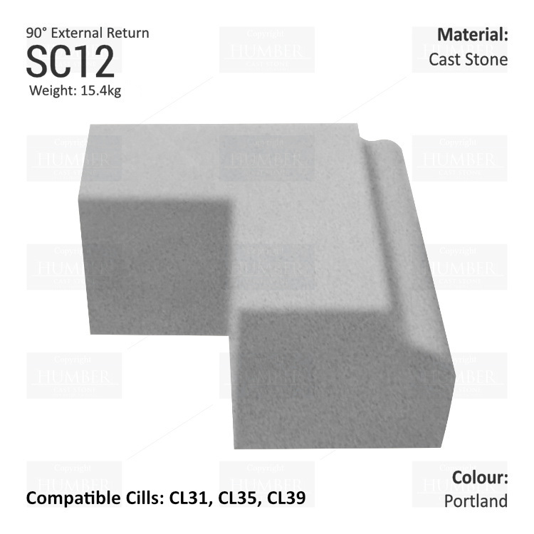 Bullnose String Course (90° External Return) SC12