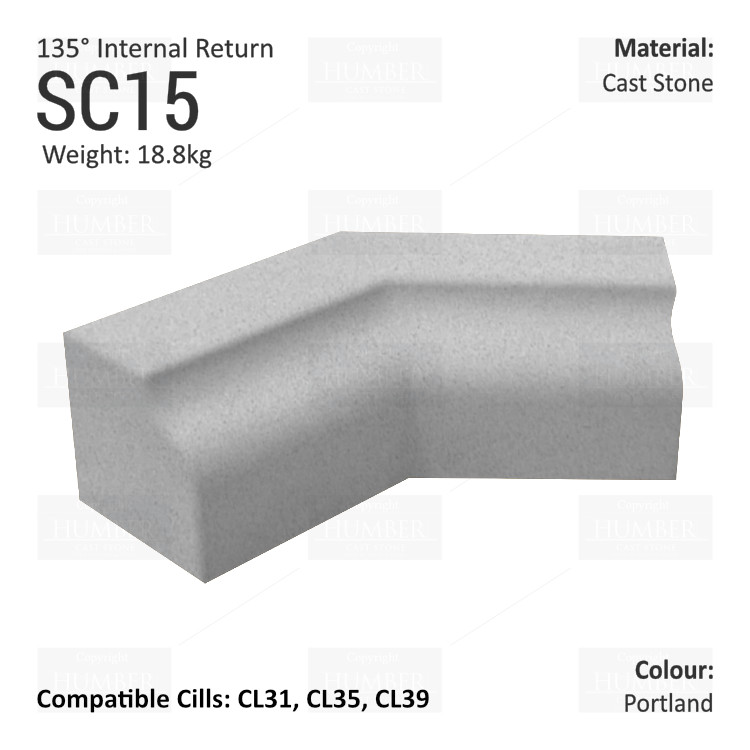 Bullnose String Course (135° Internal Return) SC15