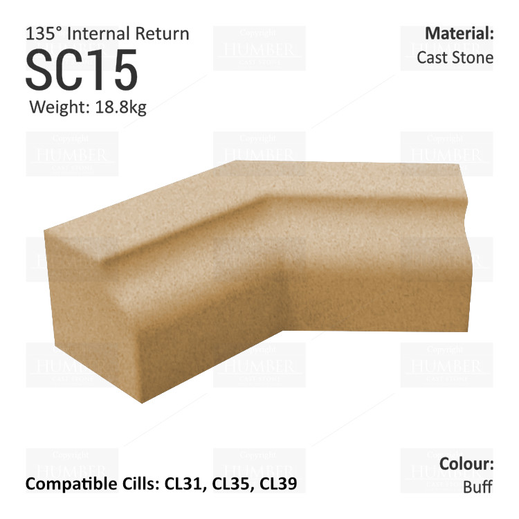 Bullnose String Course (135° Internal Return) SC15