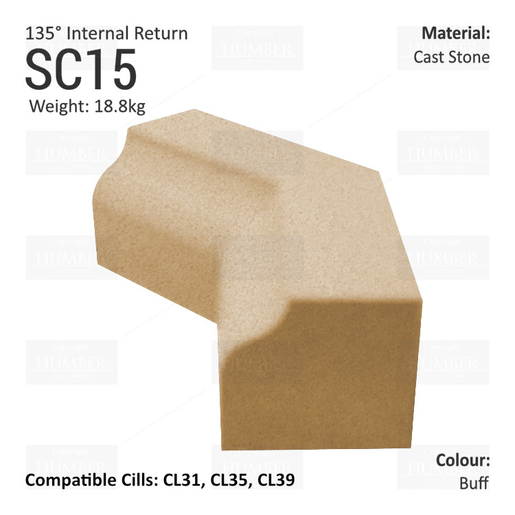 Bullnose String Course (135° Internal Return) SC15