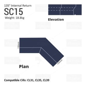 Bullnose String Course (135° Internal Return) SC15