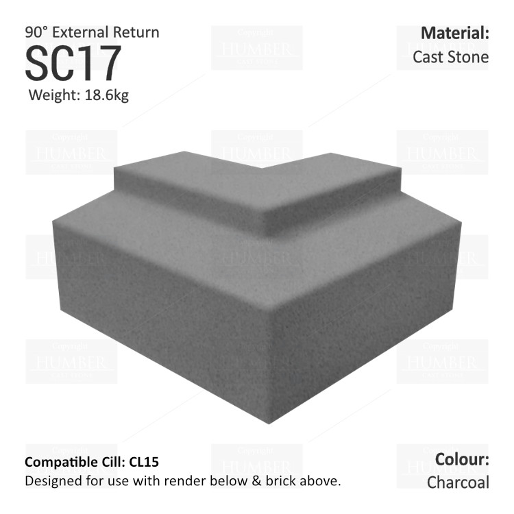 Render to Brick String Course (90° External Return) SC17