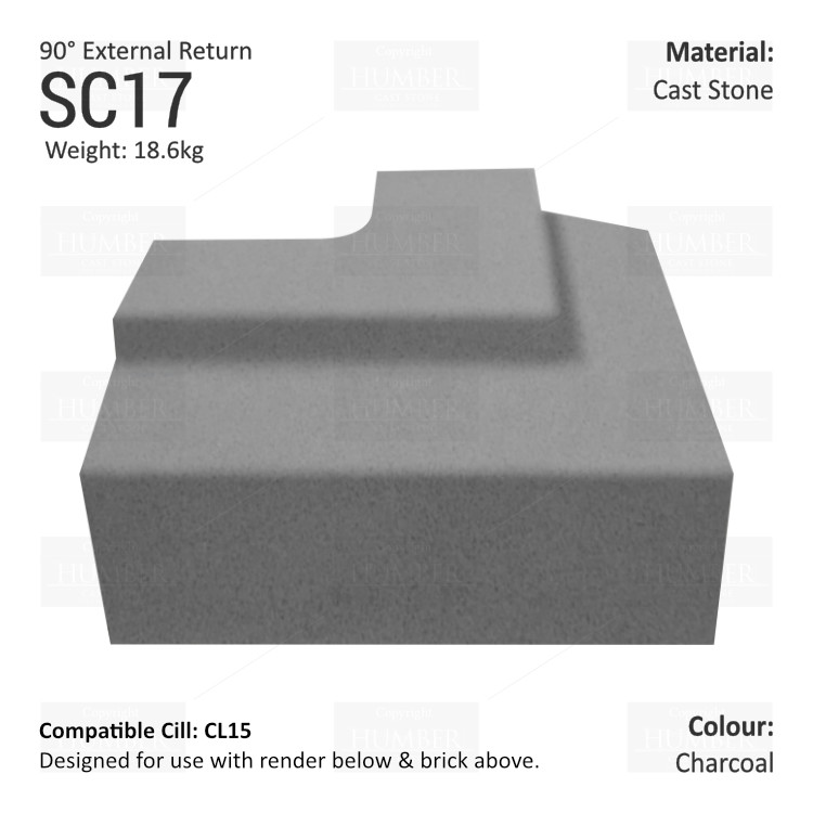 Render to Brick String Course (90° External Return) SC17