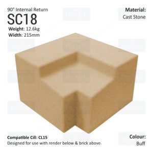 Render to Brick String Course (90° Internal Return) SC18