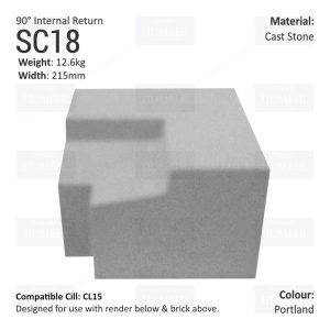 Render to Brick String Course (90° Internal Return) SC18