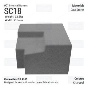 Render to Brick String Course (90° Internal Return) SC18