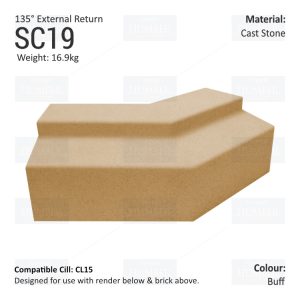 Render to Brick String Course (135°External Return) SC19