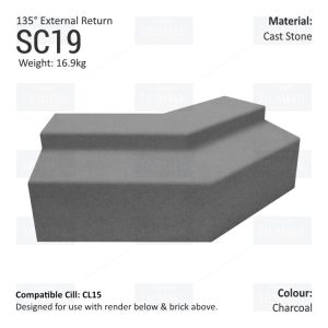 Render to Brick String Course (135°External Return) SC19