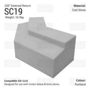 Render to Brick String Course (135°External Return) SC19