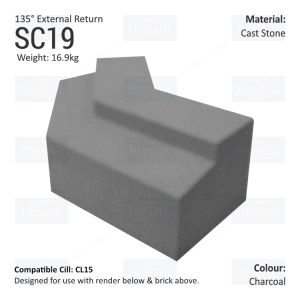 Render to Brick String Course (135°External Return) SC19