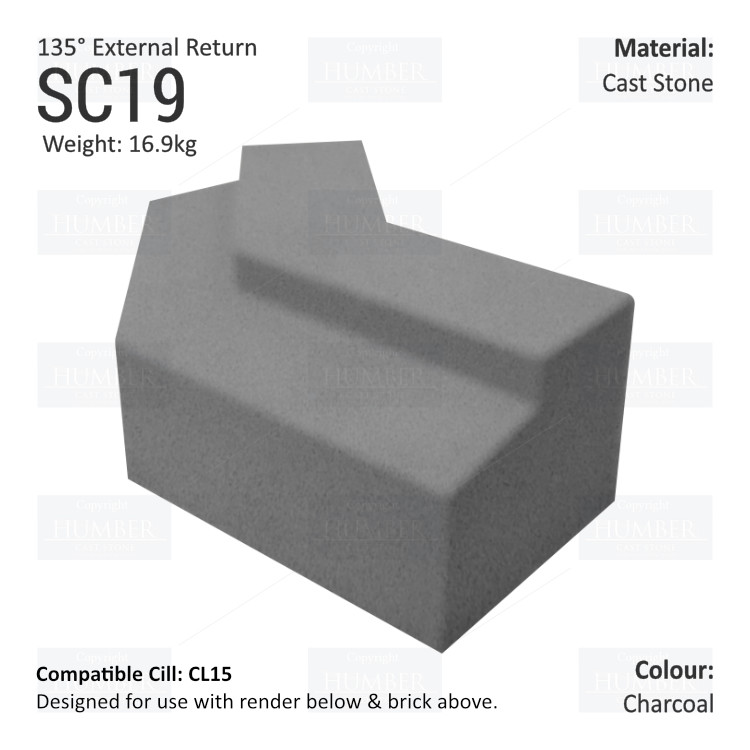 Render to Brick String Course (135°External Return) SC19