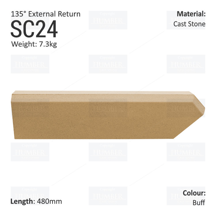 Chamfered String Course (135° External Return) SC24