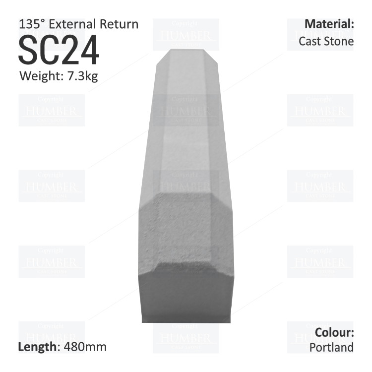 Chamfered String Course (135° External Return) SC24