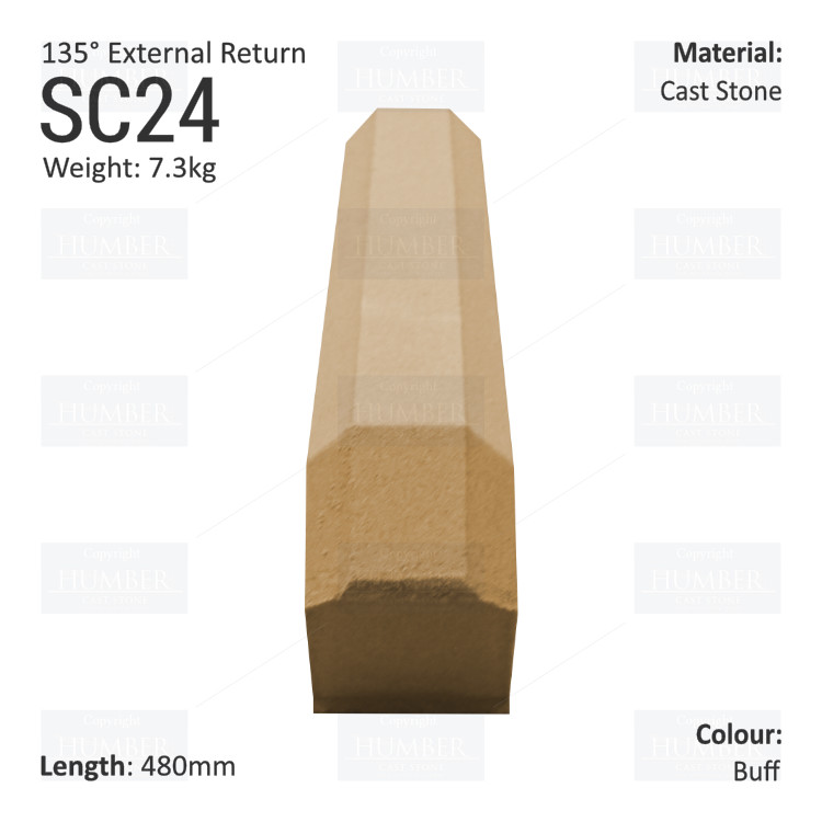 Chamfered String Course (135° External Return) SC24