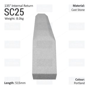 Chamfered String Course (135° Internal Return) SC25
