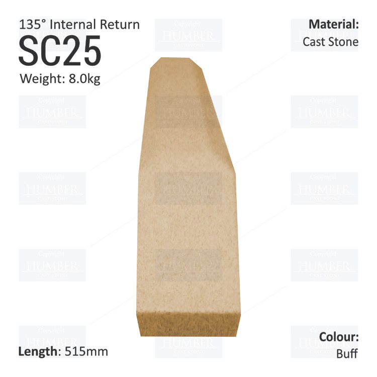 Chamfered String Course (135° Internal Return) SC25