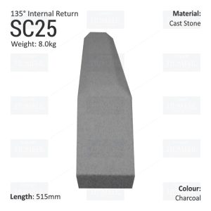 Chamfered String Course (135° Internal Return) SC25