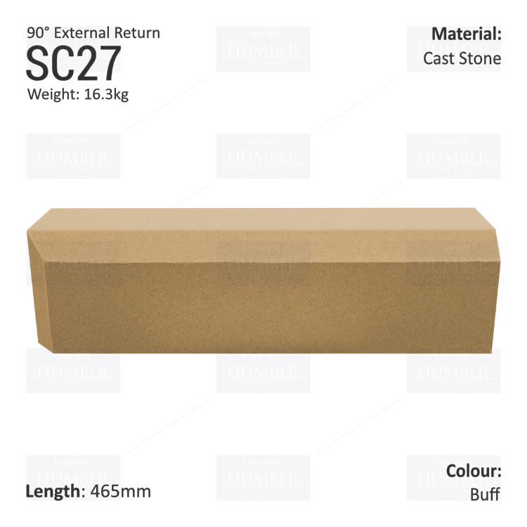 Chamfered String Course (90° External Return) SC27