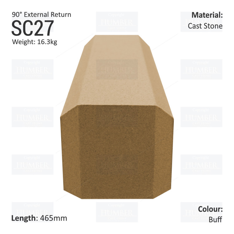 Chamfered String Course (90° External Return) SC27
