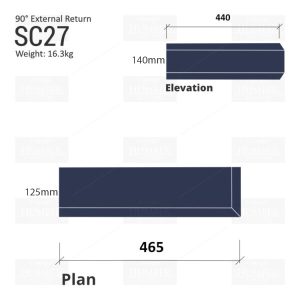 Chamfered String Course (90° External Return) SC27