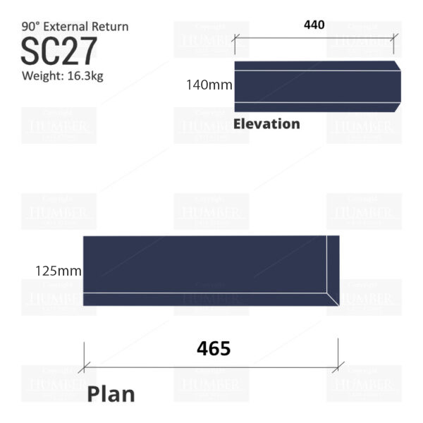 Chamfered String Course (90° External Return) SC27