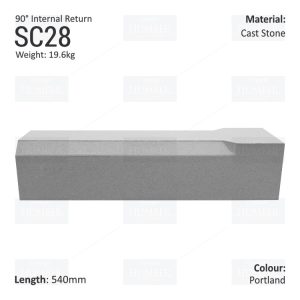 Chamfered String Course (90° Internal Return) SC28