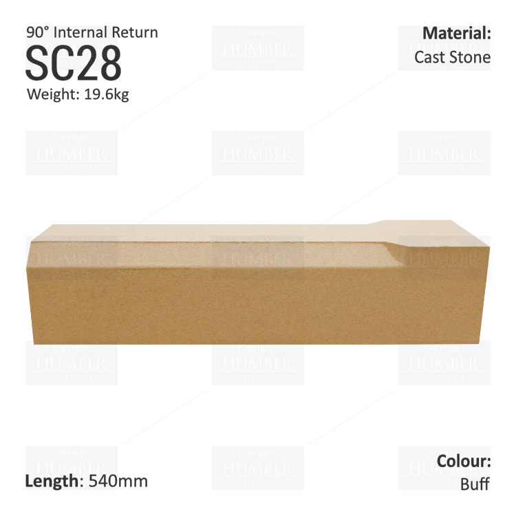 Chamfered String Course (90° Internal Return) SC28