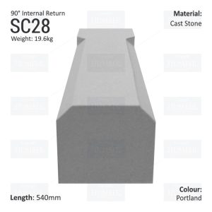 Chamfered String Course (90° Internal Return) SC28