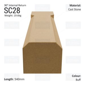 Chamfered String Course (90° Internal Return) SC28