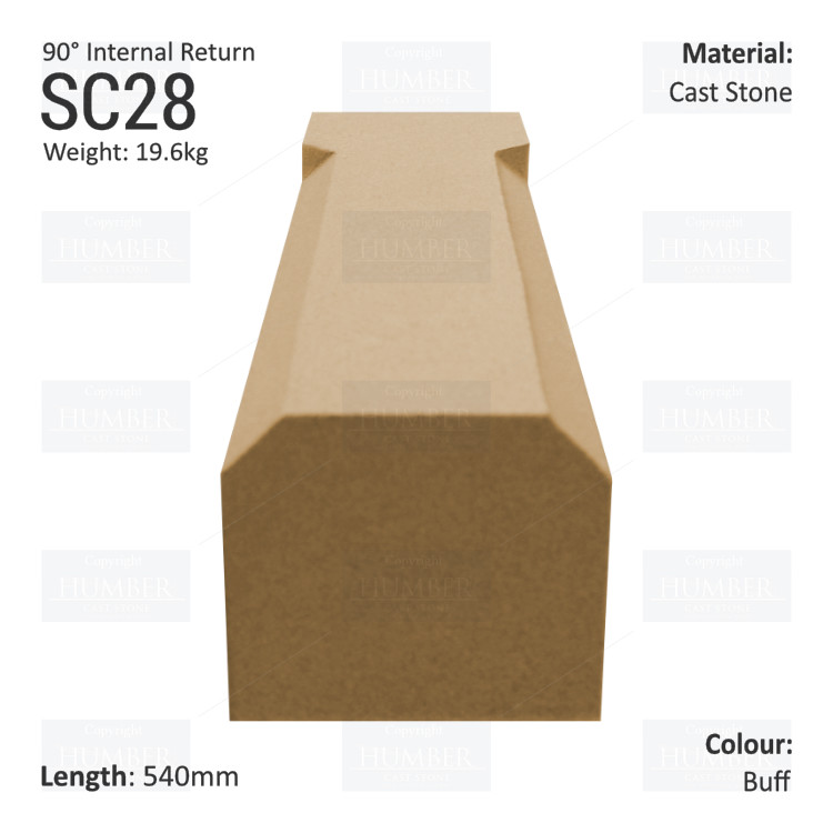 Chamfered String Course (90° Internal Return) SC28
