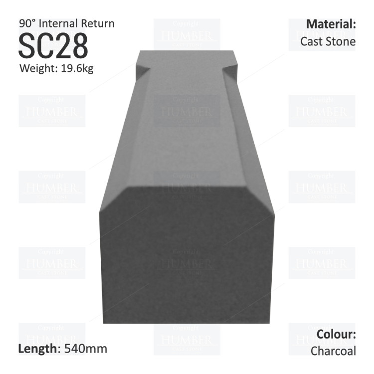 Chamfered String Course (90° Internal Return) SC28